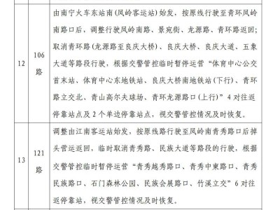 2025年南宁马拉松公交调整路线及情况