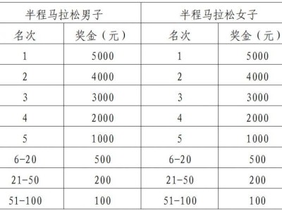 2025湖北宜城·汉江半程马拉松竞赛奖励