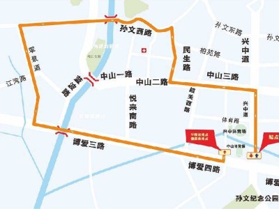 2017中山马拉松12公里跑路线