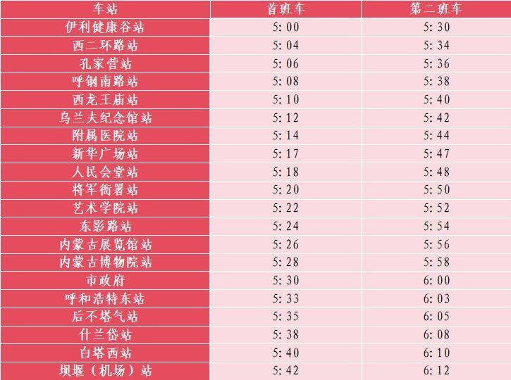 2024呼和浩特马拉松地铁提前运营及加开专列