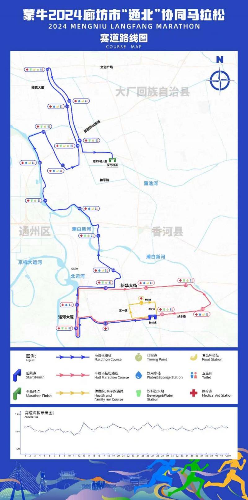 2024廊坊通北协同马拉松比赛路线（附图示）
