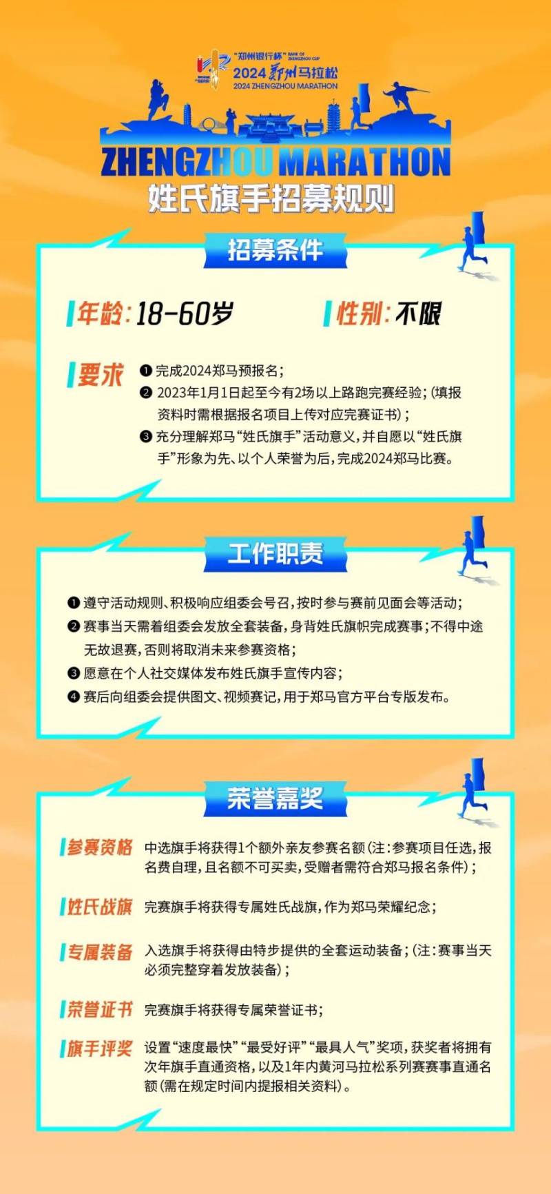 2024郑州马拉松姓氏旗手招募（附报名入口）