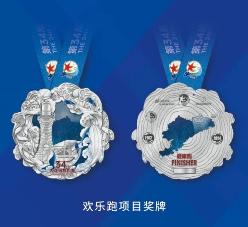 2024大连马拉松完赛奖牌长什么样？（3）