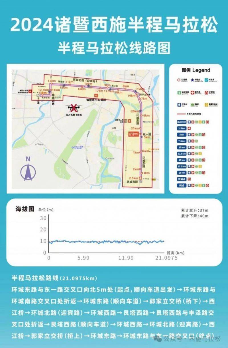 2024年绍兴诸暨西施半程马拉松线路图