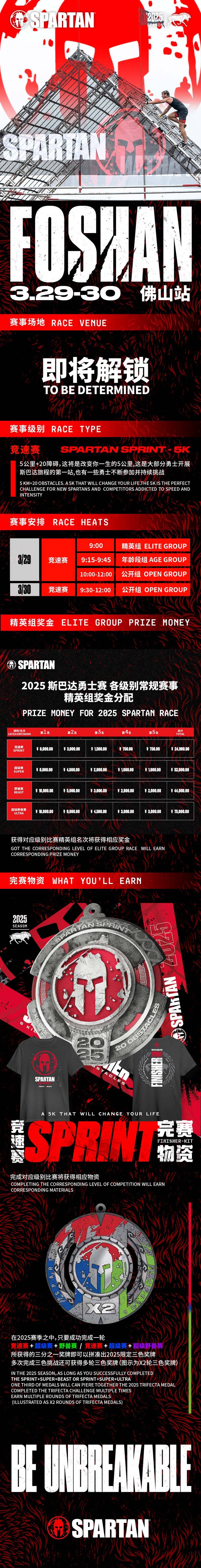 2025斯巴达勇士赛佛山站(赛事规程)