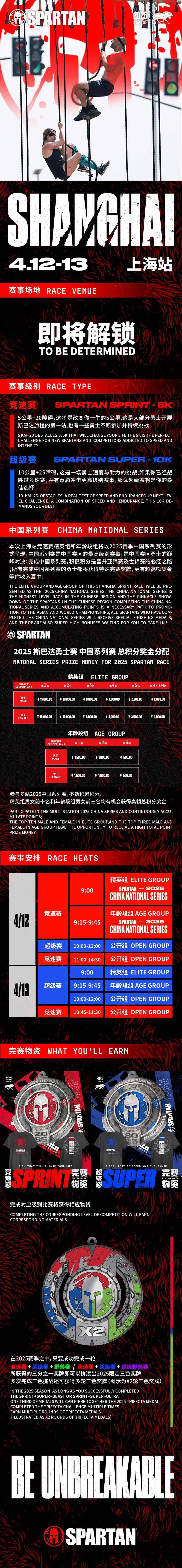 2025斯巴达勇士赛上海站(赛事规程)