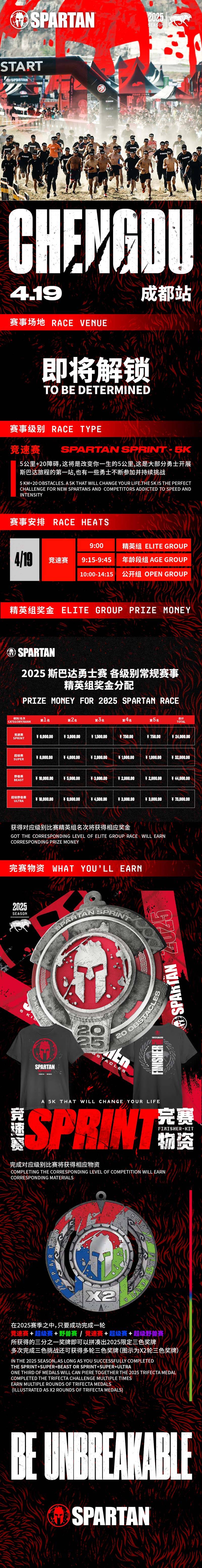 2025斯巴达勇士赛成都站(赛事规程)