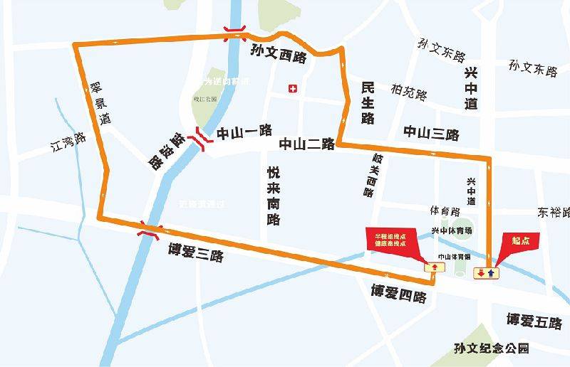 2017中山马拉松12公里跑路线 2017中山马拉松12公里跑路线