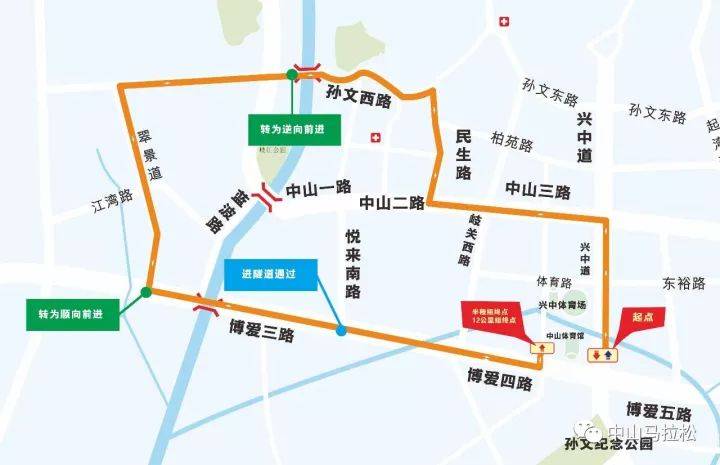 2017中山马拉松比赛线路(3) 2017中山马拉松比赛线路(3)