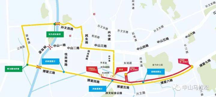 2017中山马拉松比赛线路(2) 2017中山马拉松比赛线路(2)