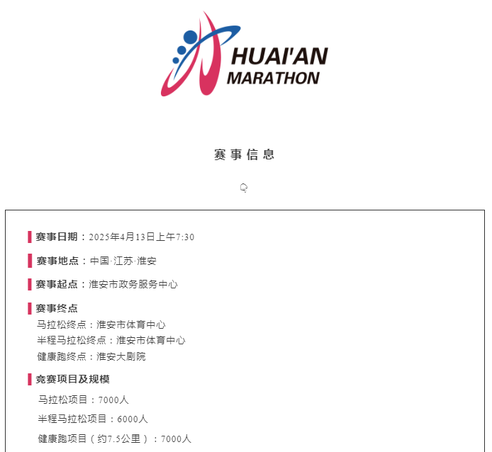 2025淮安马拉松(赛事规程)（2）