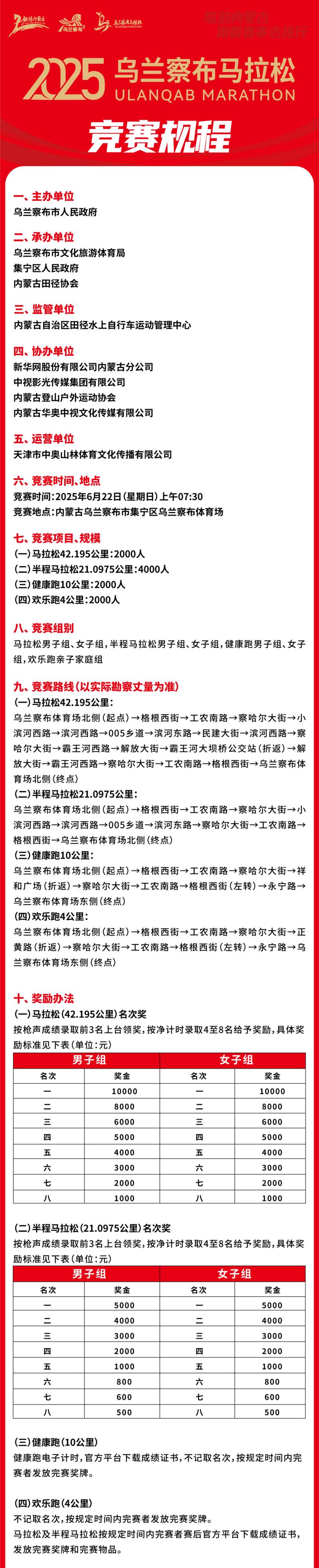 2025乌兰察布马拉松(赛事规程)