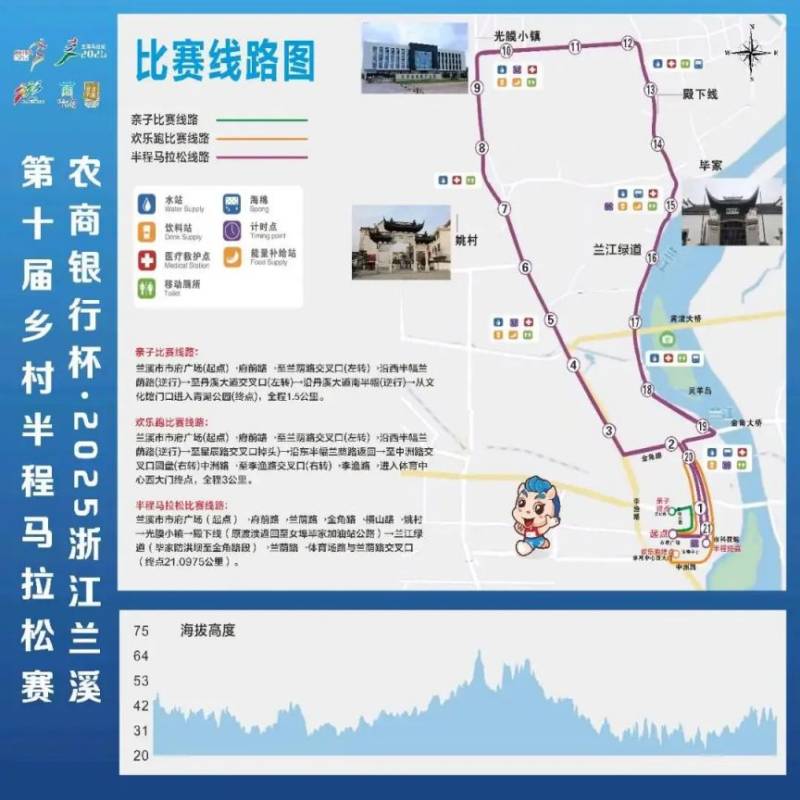 2025浙江兰溪第十届半程马拉松比赛线路及线路图