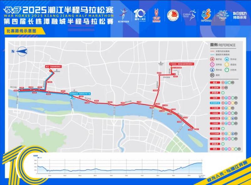 长沙2025湘江半程马拉松比赛路线（半马＋欢乐跑）