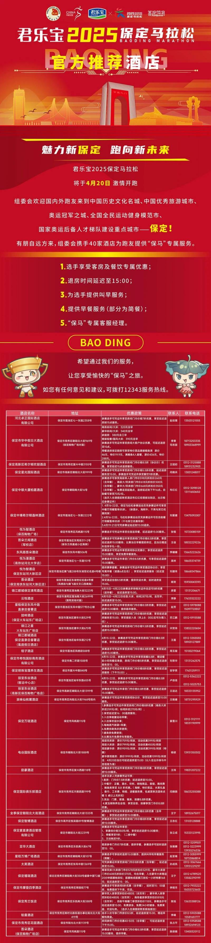 2025保定马拉松官方推荐酒店