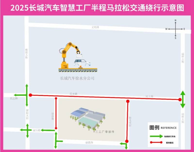 2025长城汽车智慧工厂半程马拉松交通管制通告（2）