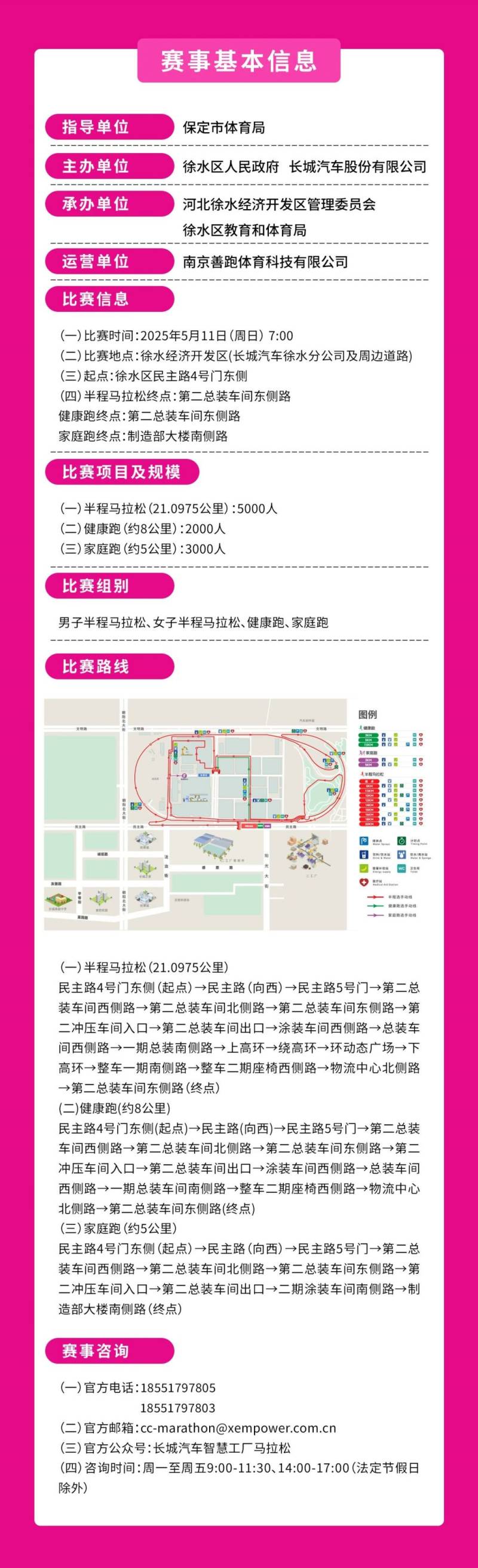 2025长城汽车智慧工厂半程马拉松比赛路线图