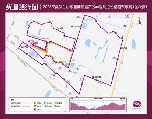 2025宁夏贺兰山东麓葡萄酒产区半程马拉松路跑双季赛(金秋赛)比赛线路