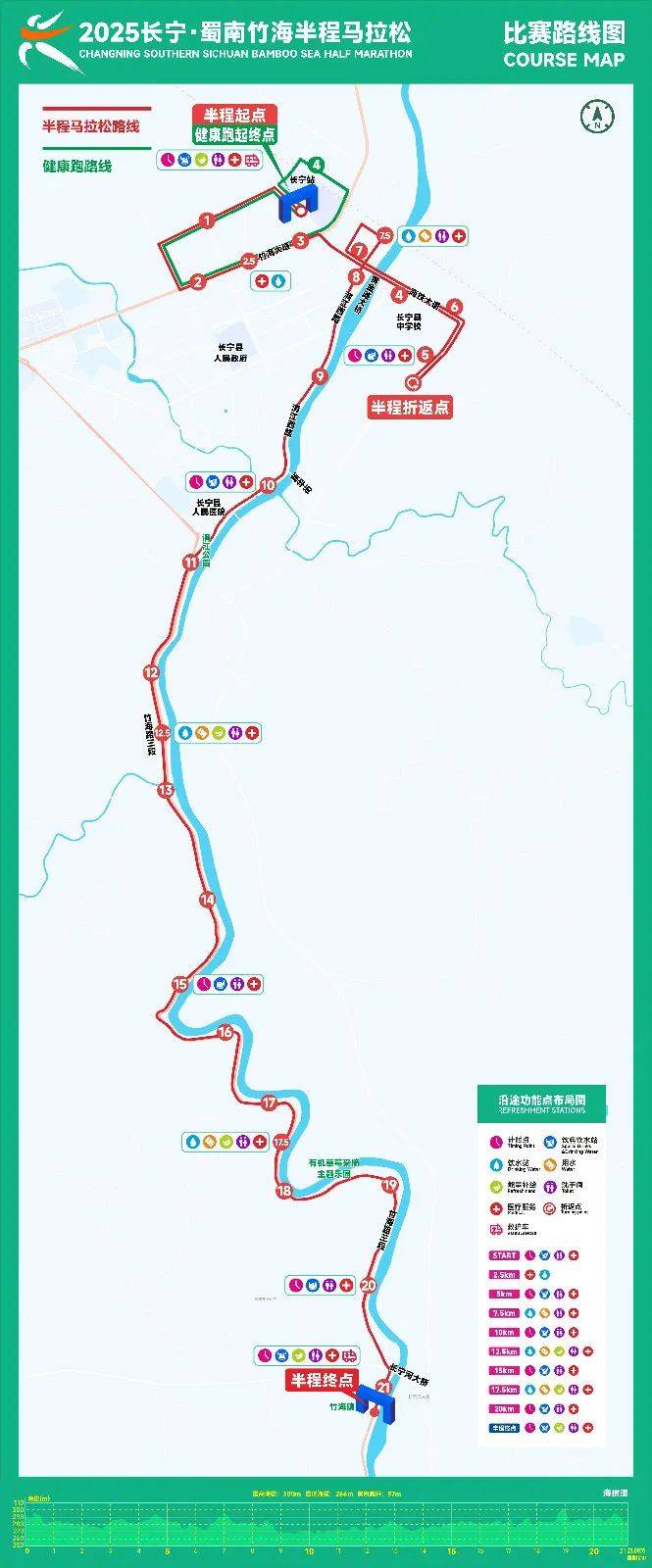 2025宜宾长宁蜀南竹海半程马拉松路线图一览