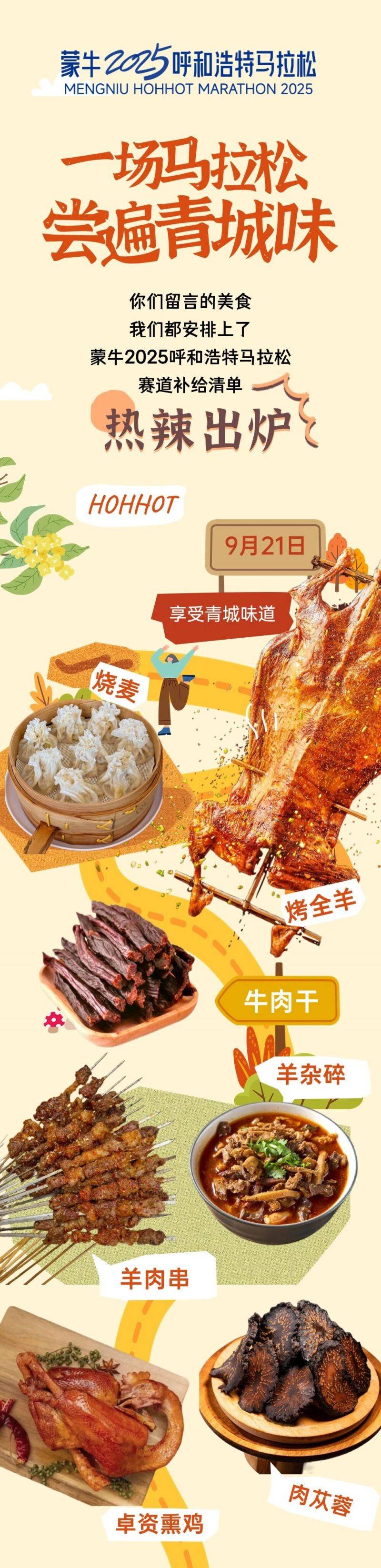 2025呼和浩特马拉松赛道特色美食补给一览