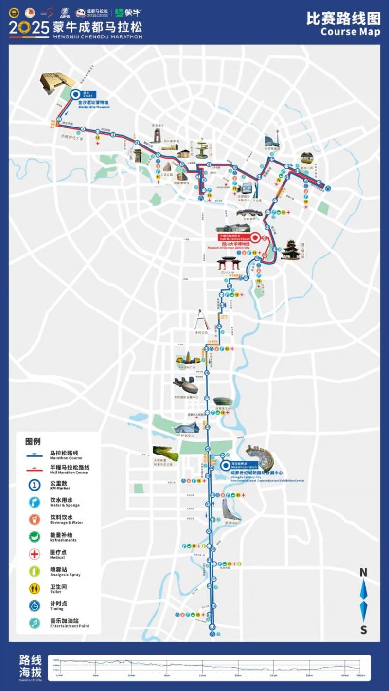 2025成都马拉松路线图​