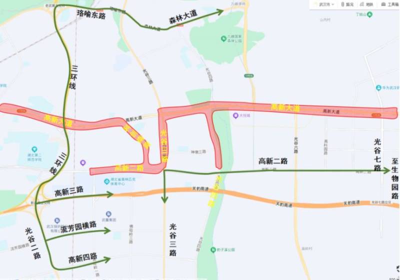 2025光谷马拉松交通管制措施（管制路段+绕行措施）（4）