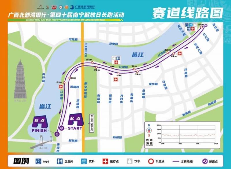 2025年南宁马拉松10公里路线图(解放日长跑活动) 2025年南宁马拉松10公里路线图(解放日长跑活动)