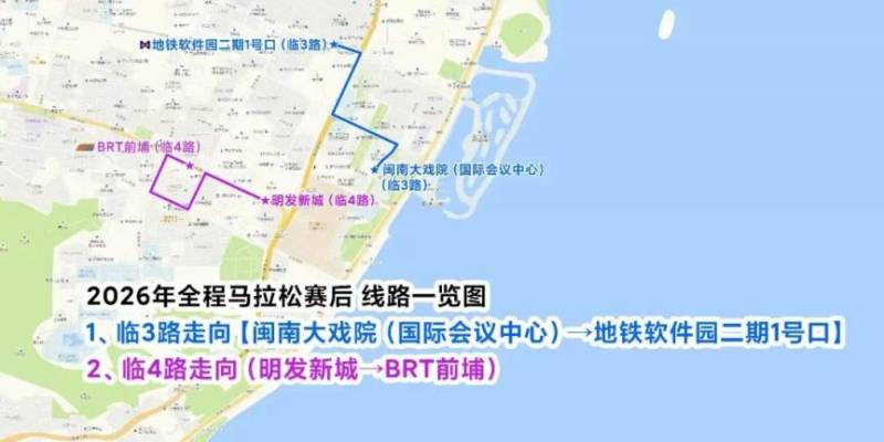 2026厦门马拉松赛赛后接驳车安排（路线+停靠站点+时间）