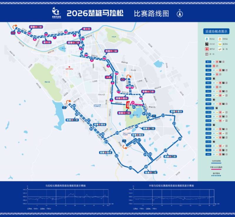 2026年楚雄马拉松比赛路线图+线路