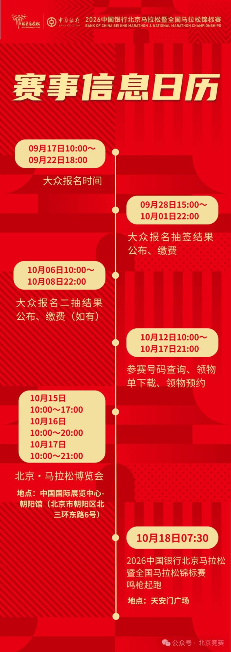 2026北京马拉松赛事信息时间日历表